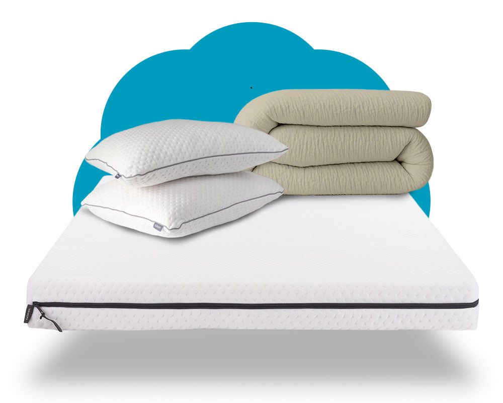 Felman Basic Bundle - Complete Slaapset met Off-White Mousseline Wasbaar Dekbed