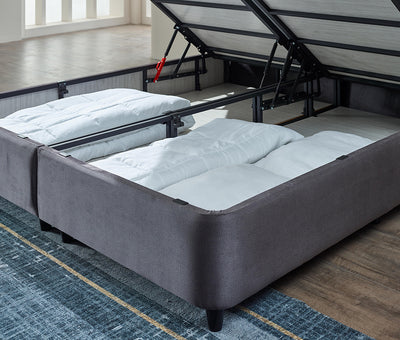 Rondo Boxspring met opbergruimte - Antraciet