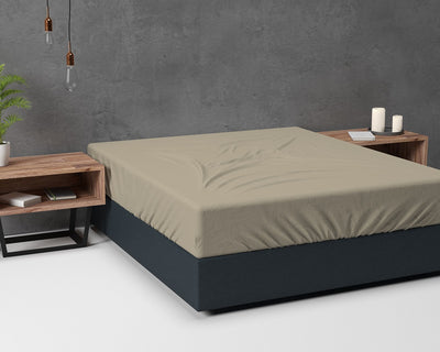 Hotel Flanel Hoeslaken - Taupe