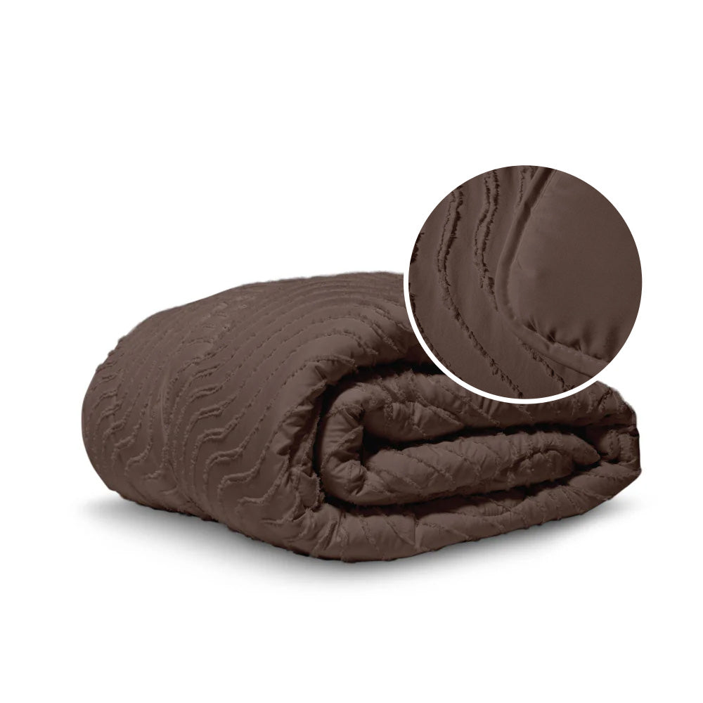 Tufted Waves Wasbaar Dekbed - Bruin
