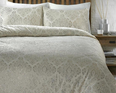 Glamour Art Foil Dekbedovertrek Flanel - Crème