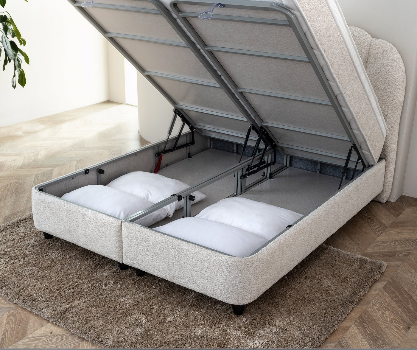 DH Opbergboxspring Gradia Grijs Beige