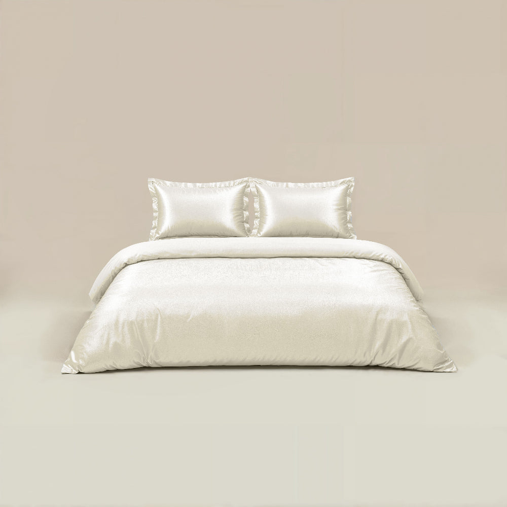 Glossy Dekbedovertrek - Creme - Satijn