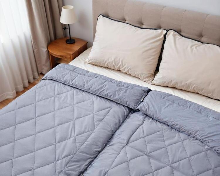 Lazy Partnerdekbed Grijs - 2-in-1 Dekbed met overtrek
