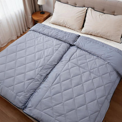Lazy Partnerdekbed Grijs - 2-in-1 Dekbed met overtrek