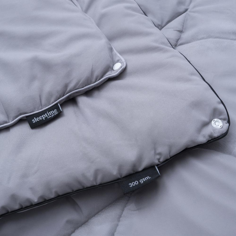 Lazy Partnerdekbed Grijs - 2-in-1 Dekbed met overtrek