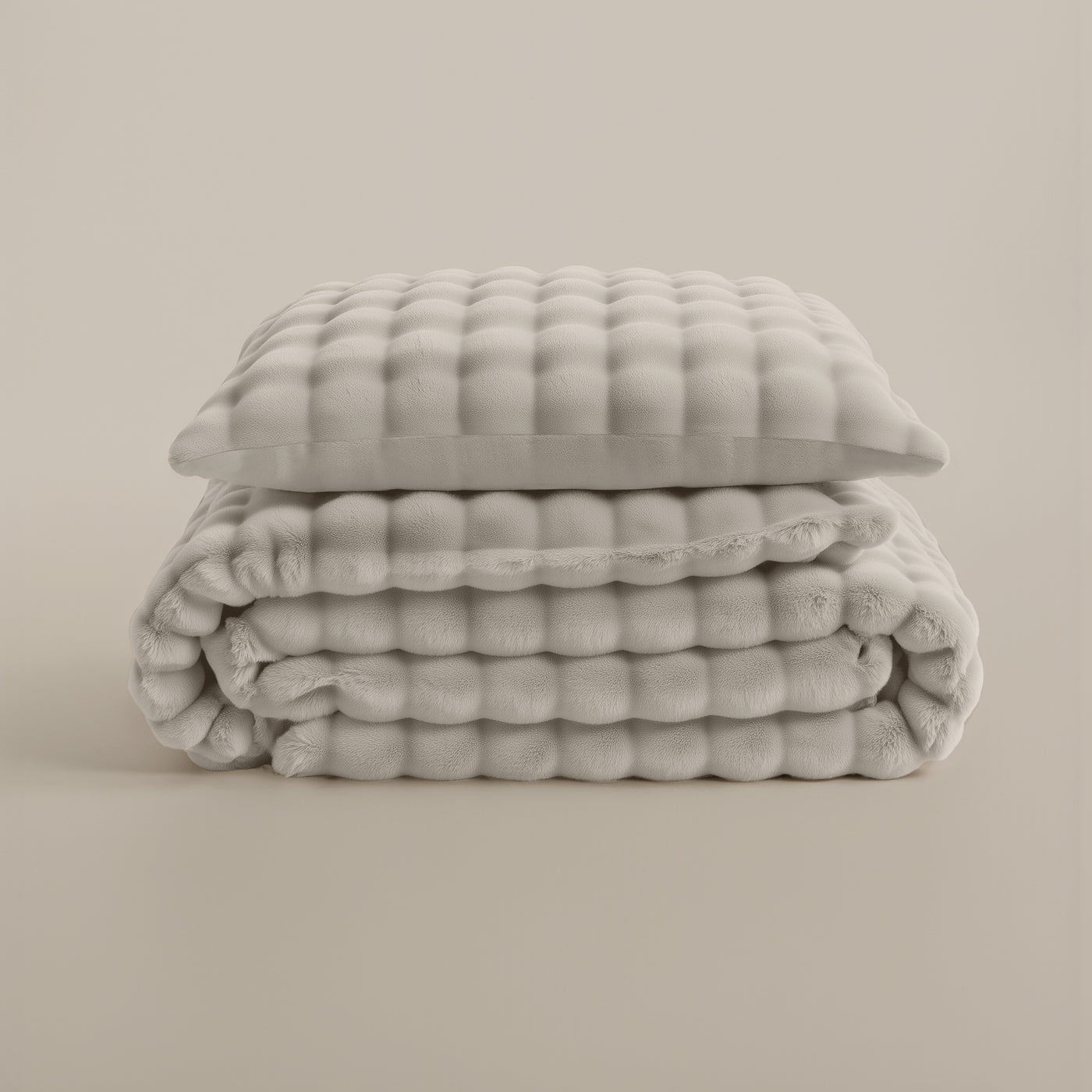 Pom Pom Dekbedovertrek - Teddy - Beige