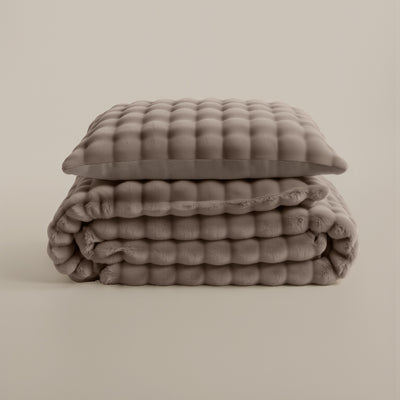 Pom Pom Dekbedovertrek - Teddy - Taupe
