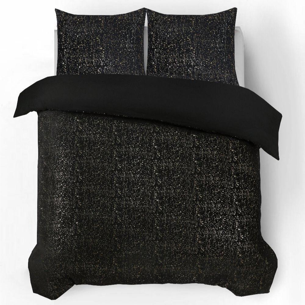 Glamour Sprankle Foil Dekbedovertrek Flanel - Zwart