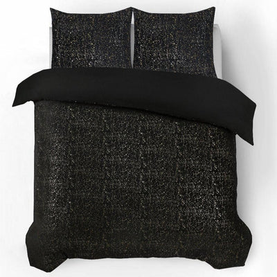 Glamour Sprankle Foil Dekbedovertrek Flanel - Zwart