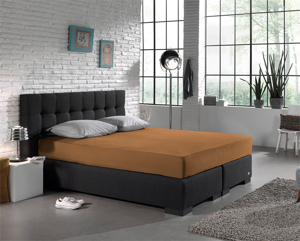 Hoeslaken Jersey - Taupe - Budget-Bed.nl