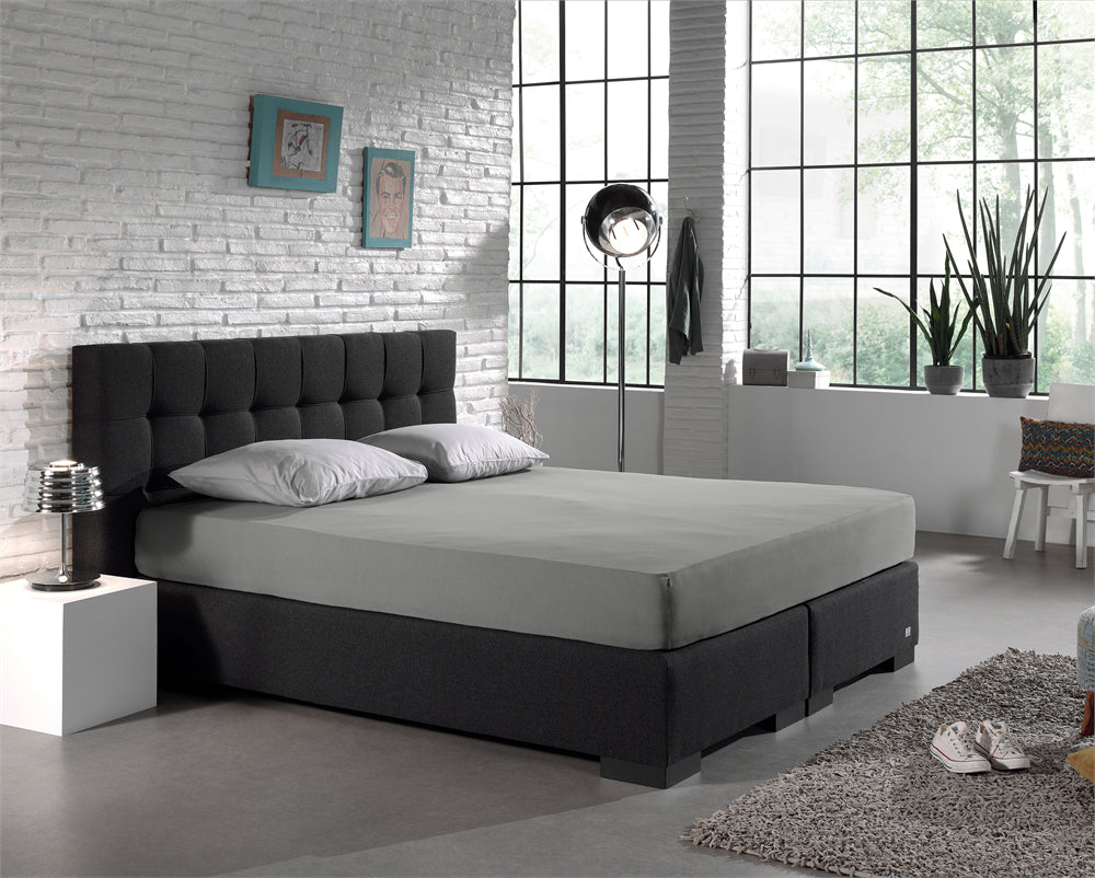 Hoeslaken Dubbel Jersey - Grijs - Budget-Bed.nl