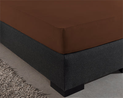Hoeslaken Dubbel Jersey - Bruin - Budget-Bed.nl