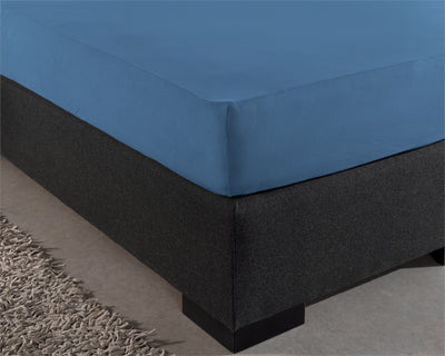 Hoeslaken Dubbel Jersey - Blauw - Budget-Bed.nl