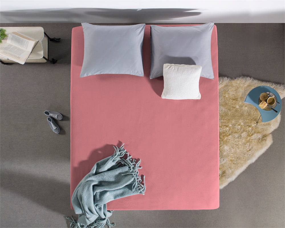 Hoeslaken Dubbel Jersey - Roze - Budget-Bed.nl