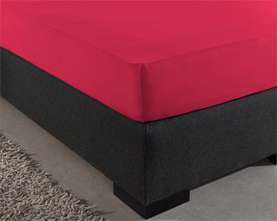 Hoeslaken Enkel Jersey - Felroze