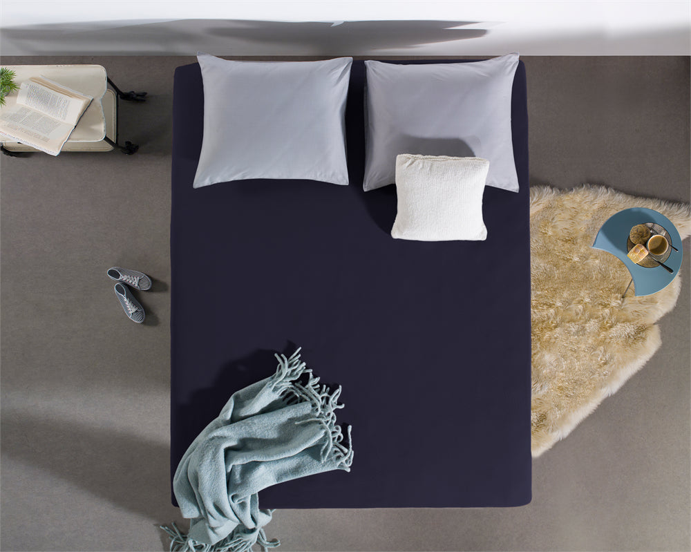 Hoeslaken Dubbel Jersey - Navy - Budget-Bed.nl