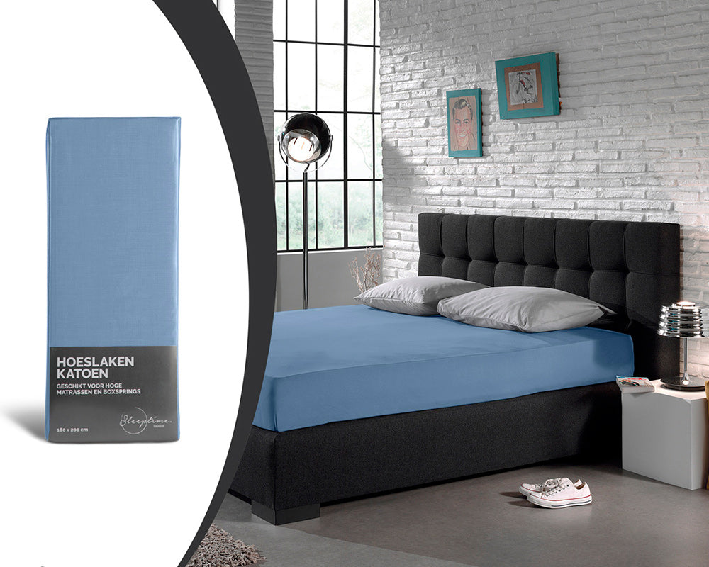 Hotel Hoeslaken Katoen - Blauw - Budget-Bed.nl