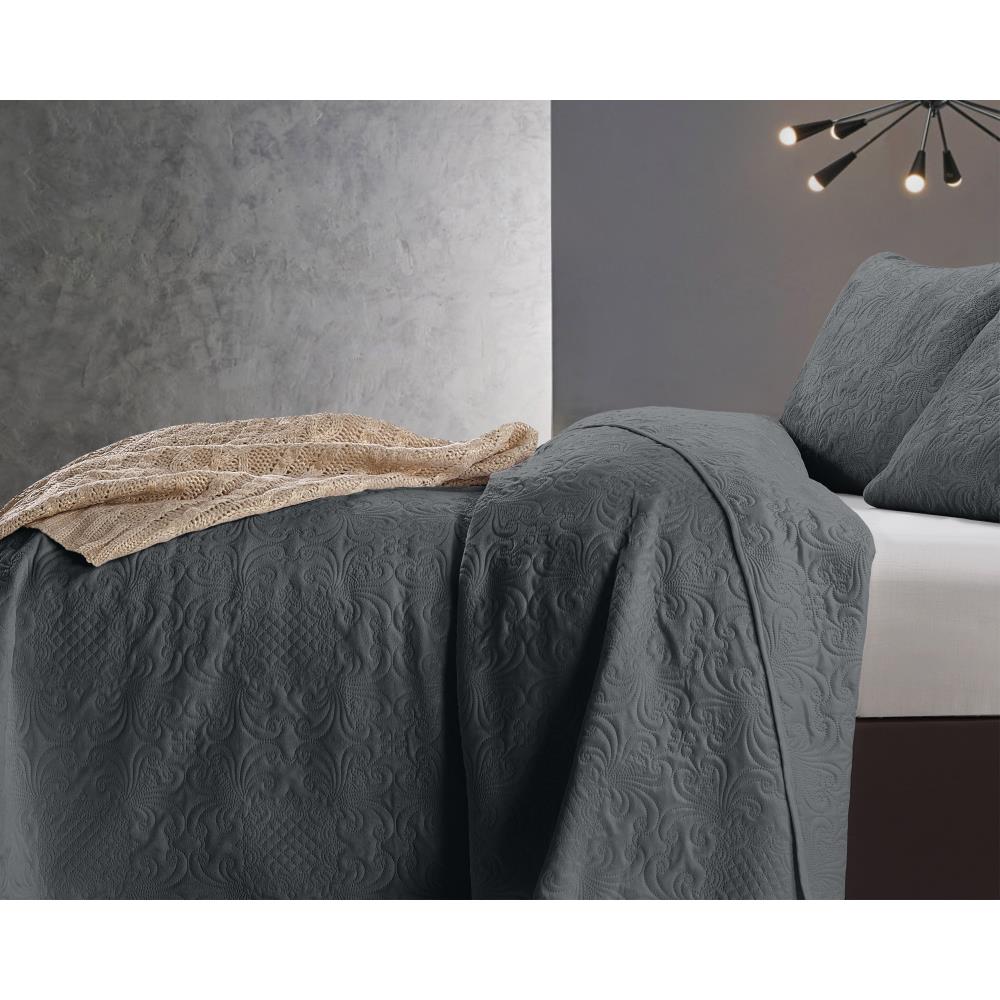 Velvet Clara Bedsprei - Antraciet - Budget-Bed.nl