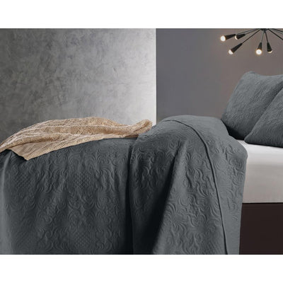 Velvet Clara Bedsprei - Antraciet - Budget-Bed.nl