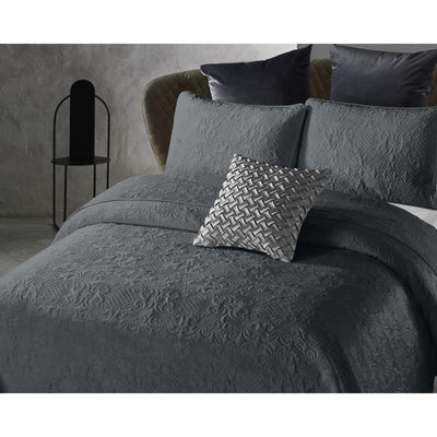 Velvet Clara Bedsprei - Antraciet - Budget-Bed.nl