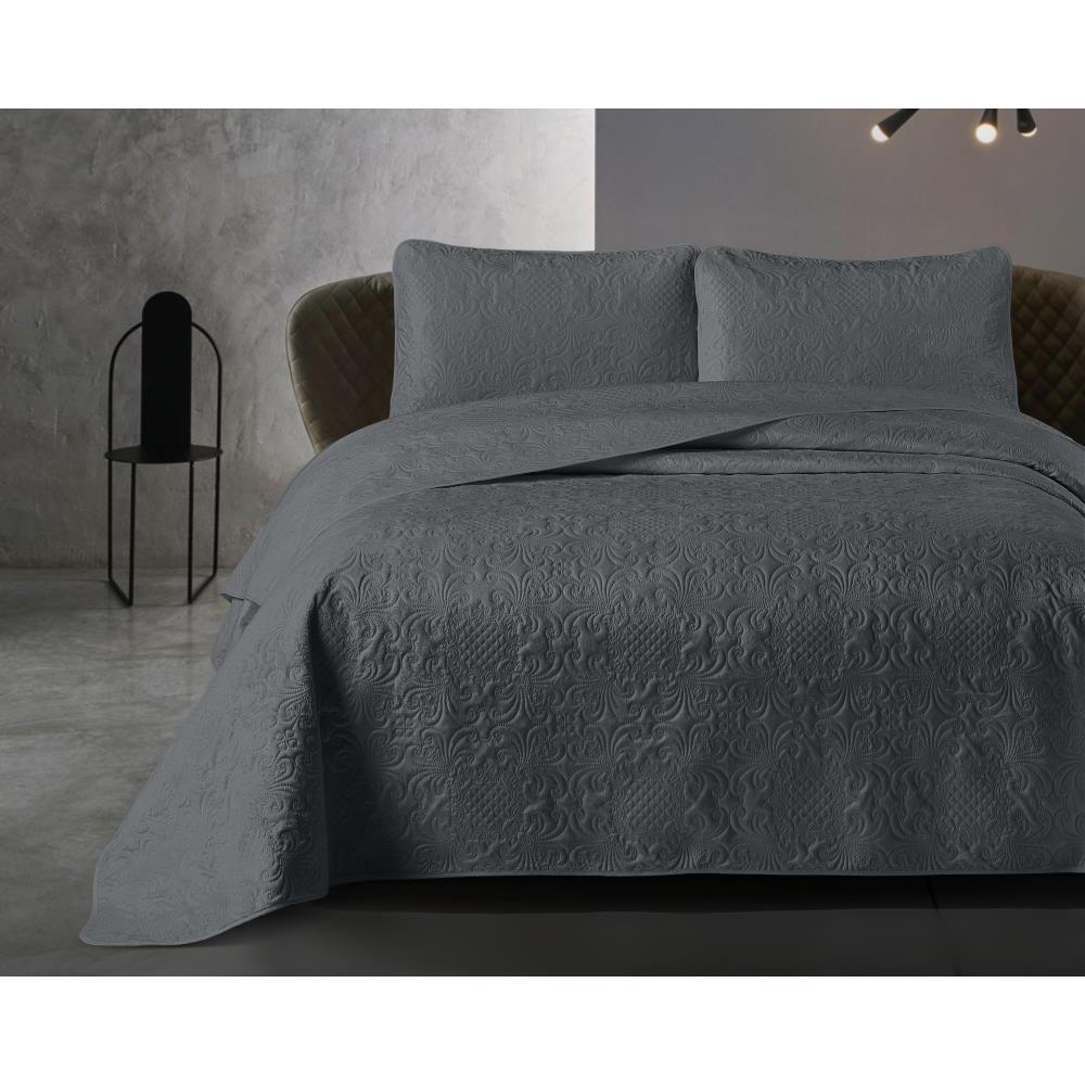 Velvet Clara Bedsprei - Antraciet - Budget-Bed.nl