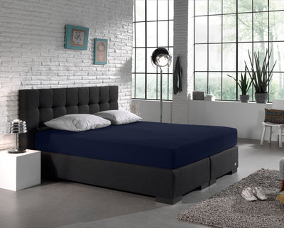 Hoeslaken Enkel Jersey - Indigo Blauw