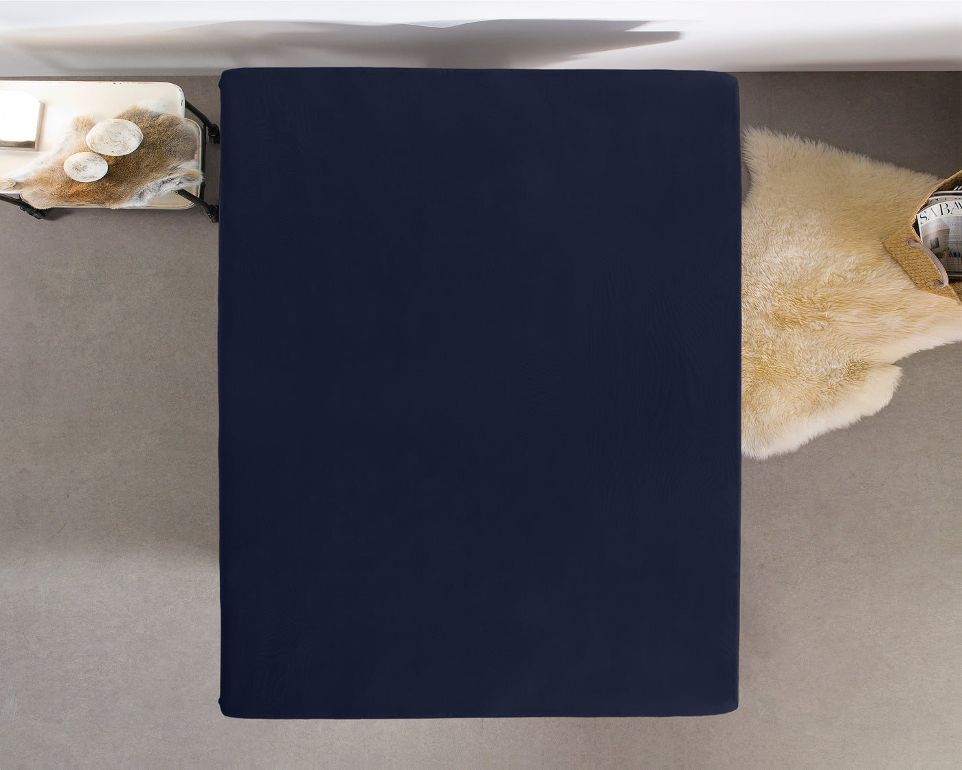 Hoeslaken Enkel Jersey - Indigo Blauw
