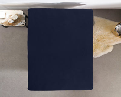 Hoeslaken Enkel Jersey - Indigo Blauw