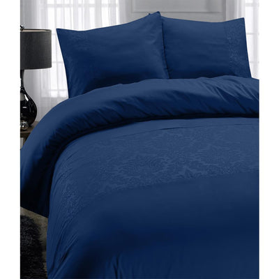 Brussel Dekbedovertrek Micropercal - Blauw - Budget-Bed.nl