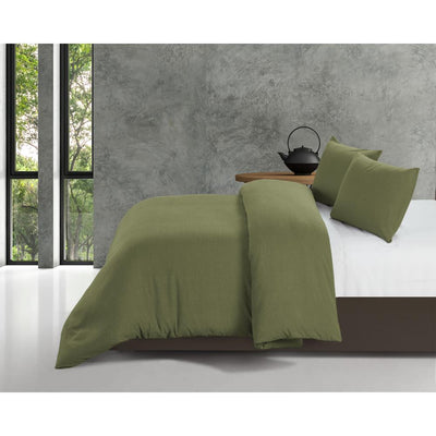 Bamboo Touch Dekbedovertrek - Olijfgroen - Budget-Bed.nl
