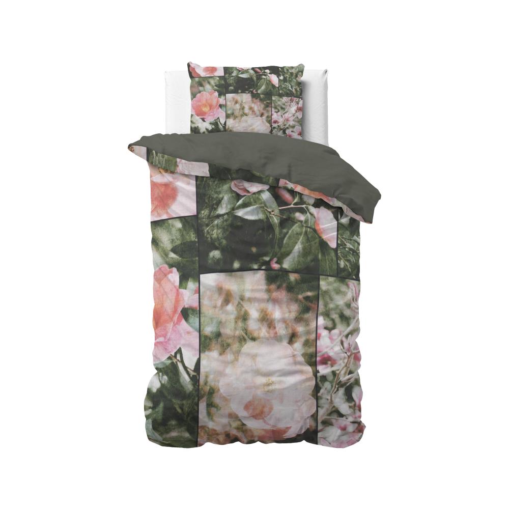 Flower Fashion Art Dekbedovertrek 100% Katoen - Groen - Budget-Bed.nl