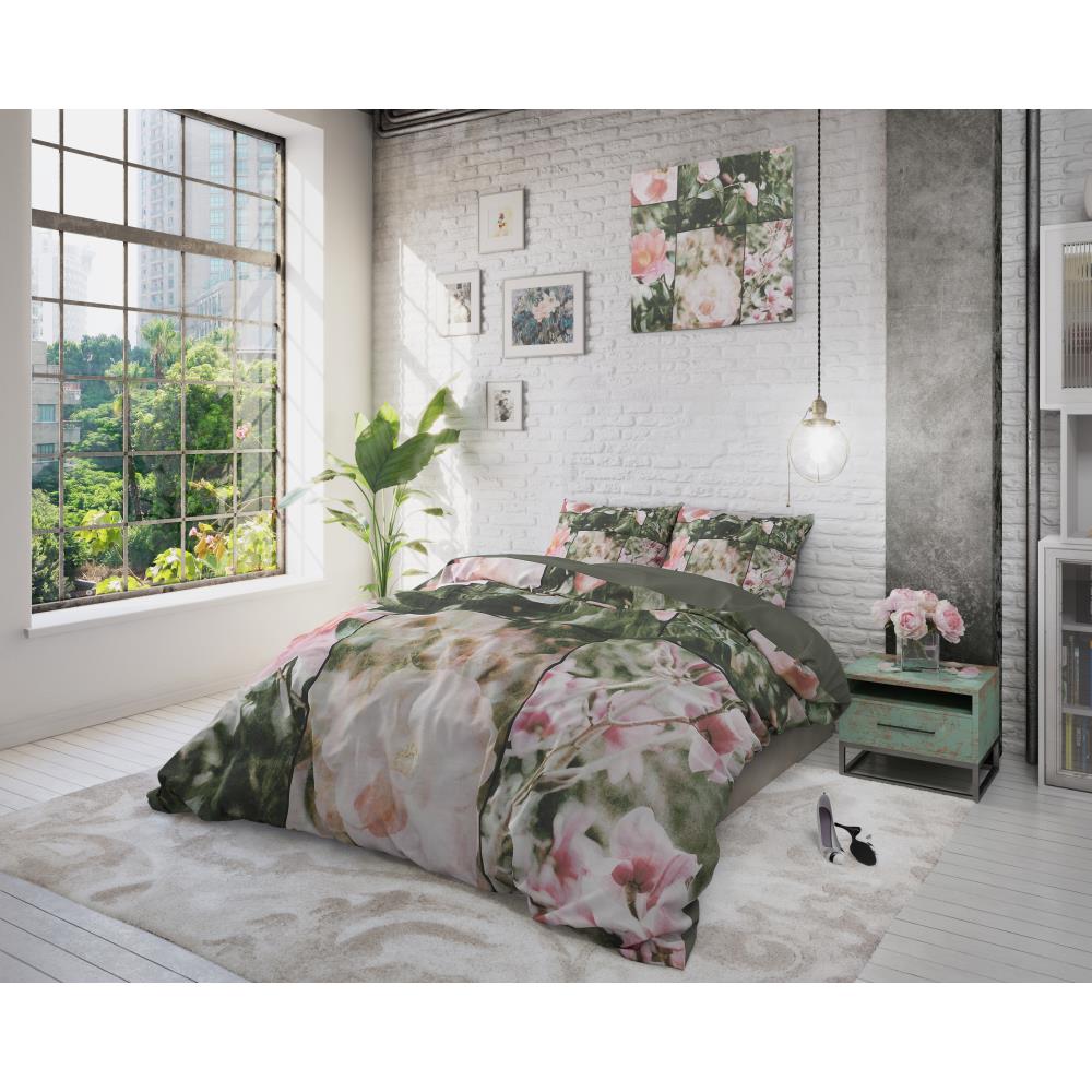 Flower Fashion Art Dekbedovertrek 100% Katoen - Groen - Budget-Bed.nl