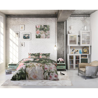 Flower Fashion Art Dekbedovertrek 100% Katoen - Groen - Budget-Bed.nl