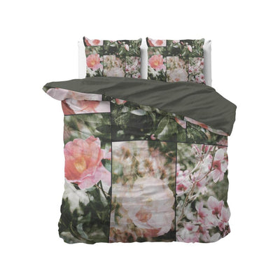 Flower Fashion Art Dekbedovertrek 100% Katoen - Groen - Budget-Bed.nl
