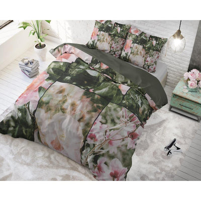 Flower Fashion Art Dekbedovertrek 100% Katoen - Groen - Budget-Bed.nl
