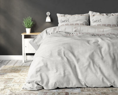 Sweet dreams love Dekbedovertrek Katoen - Creme - Budget-Bed.nl