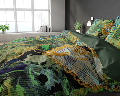 Jini Dekbedovertrek Katoen - Groen - Budget-Bed.nl