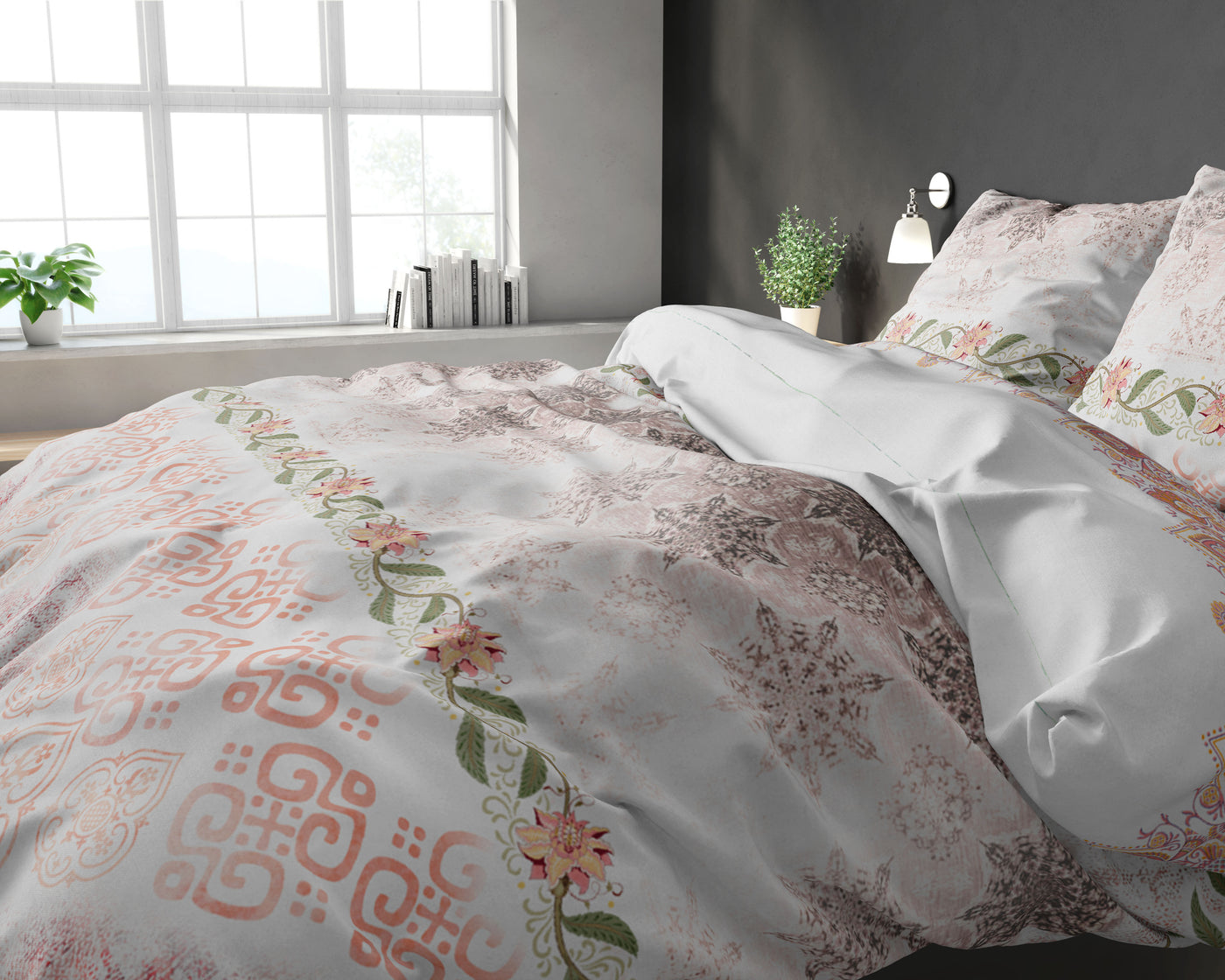 Andrea Dekbedovertrek Katoen - Roze - Budget-Bed.nl