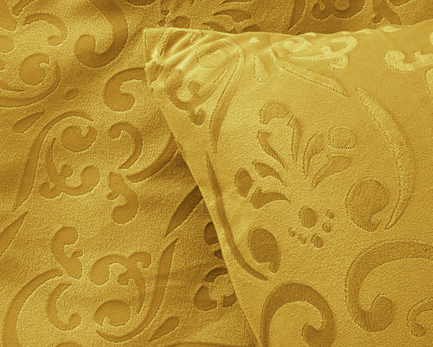 Embossed Velvet Sultan Dekbedovertrek - Goud