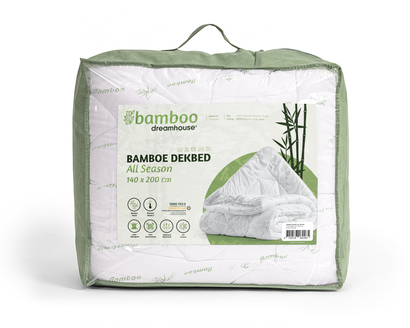 Bali Bamboe Enkel Dekbed - Wit