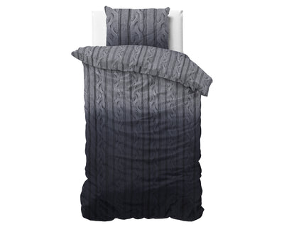 Dante Dekbedovertrek Flanel (Warm) - Antraciet - Budget-Bed.nl