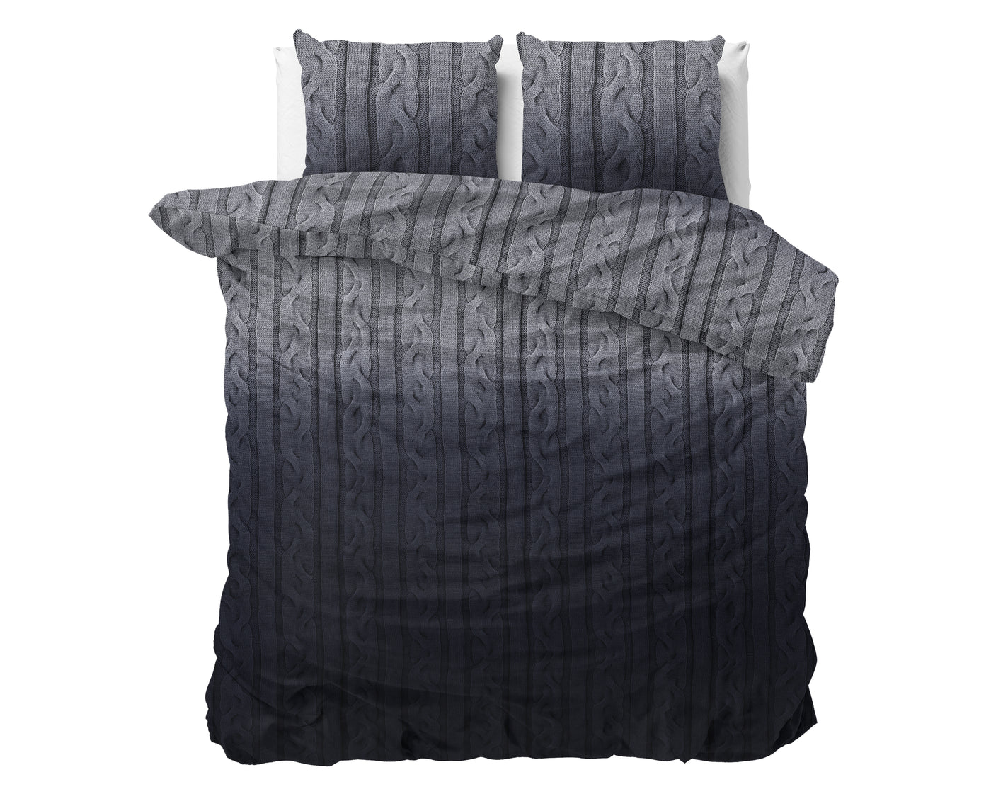 Dante Dekbedovertrek Flanel (Warm) - Antraciet - Budget-Bed.nl