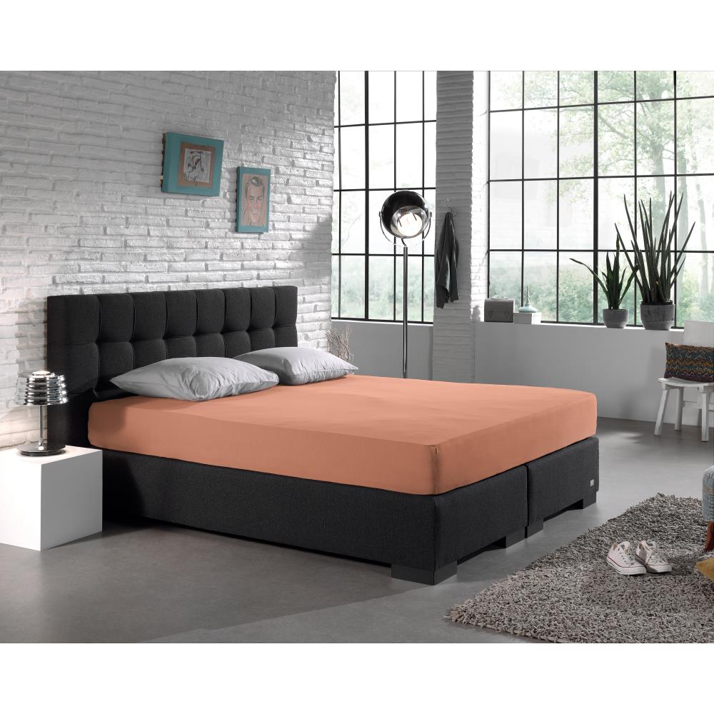 Hoeslaken Dubbel Jersey - Pastel Orange - Budget-Bed.nl