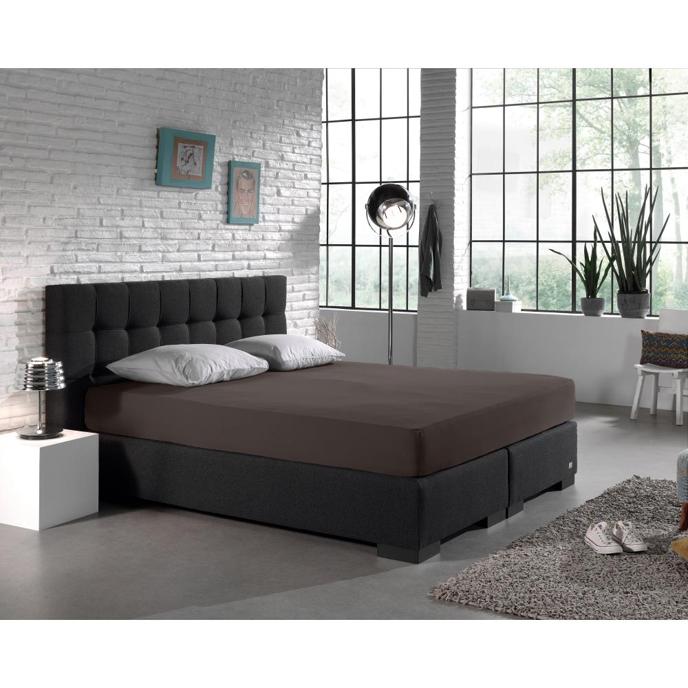 Hoeslaken Dubbel Jersey - Deep Taupe - Budget-Bed.nl