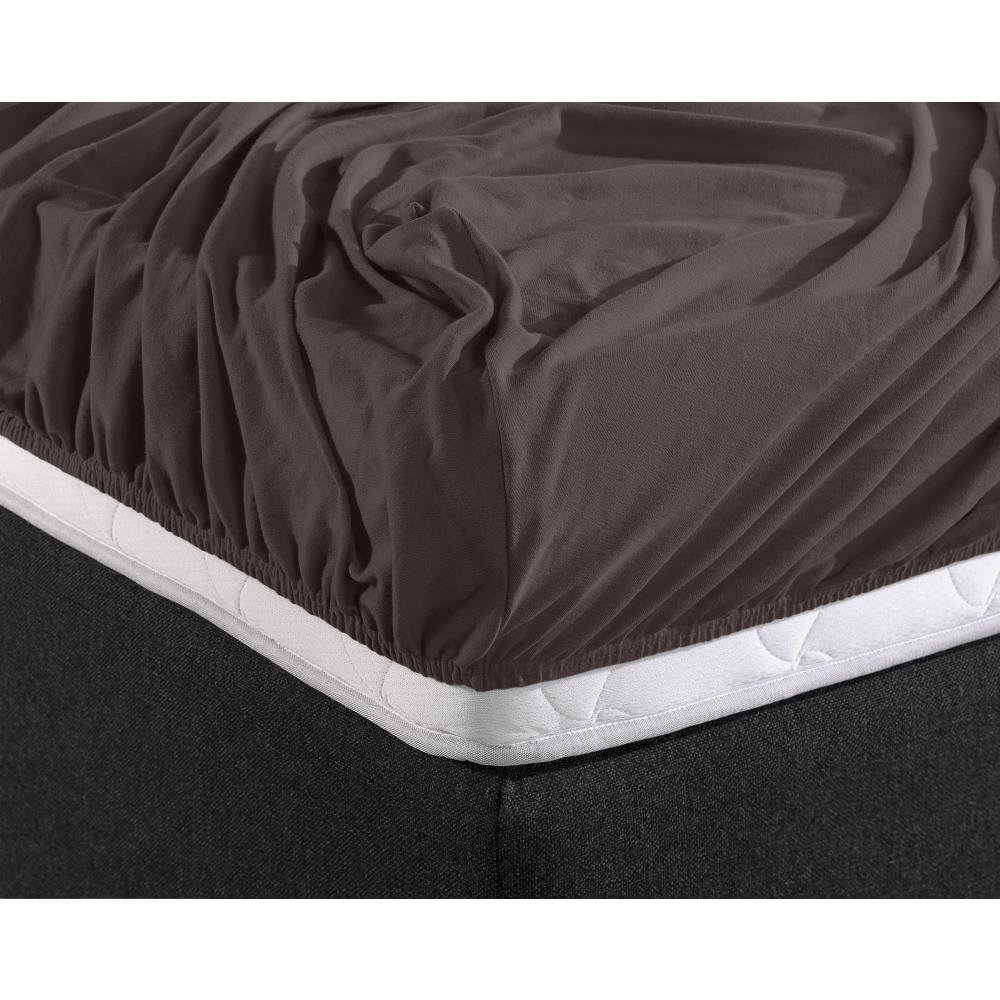 Hoeslaken Dubbel Jersey - Deep Taupe - Budget-Bed.nl