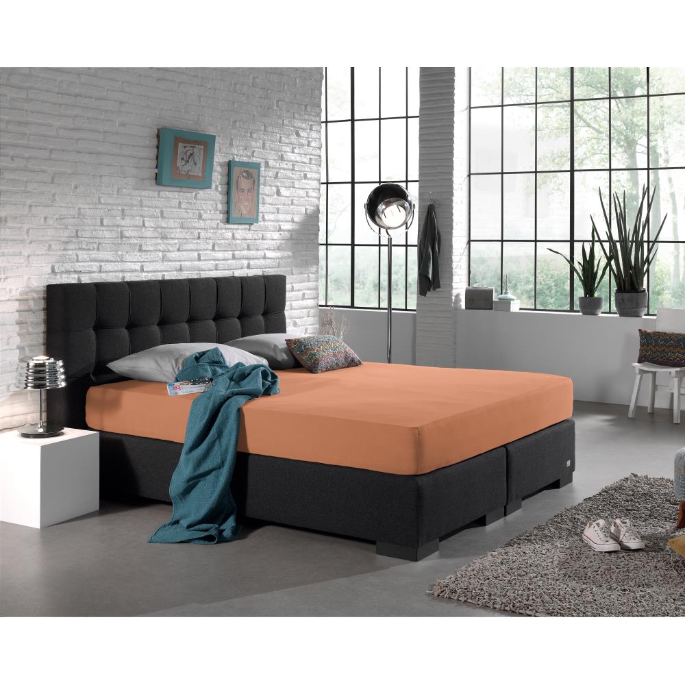 Hoeslaken Jersey 135 gr. - Pastel Orange - Budget-Bed.nl