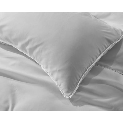 Dekbedovertrek Ball Fringe - Micropercal - Grijs - Budget-Bed.nl