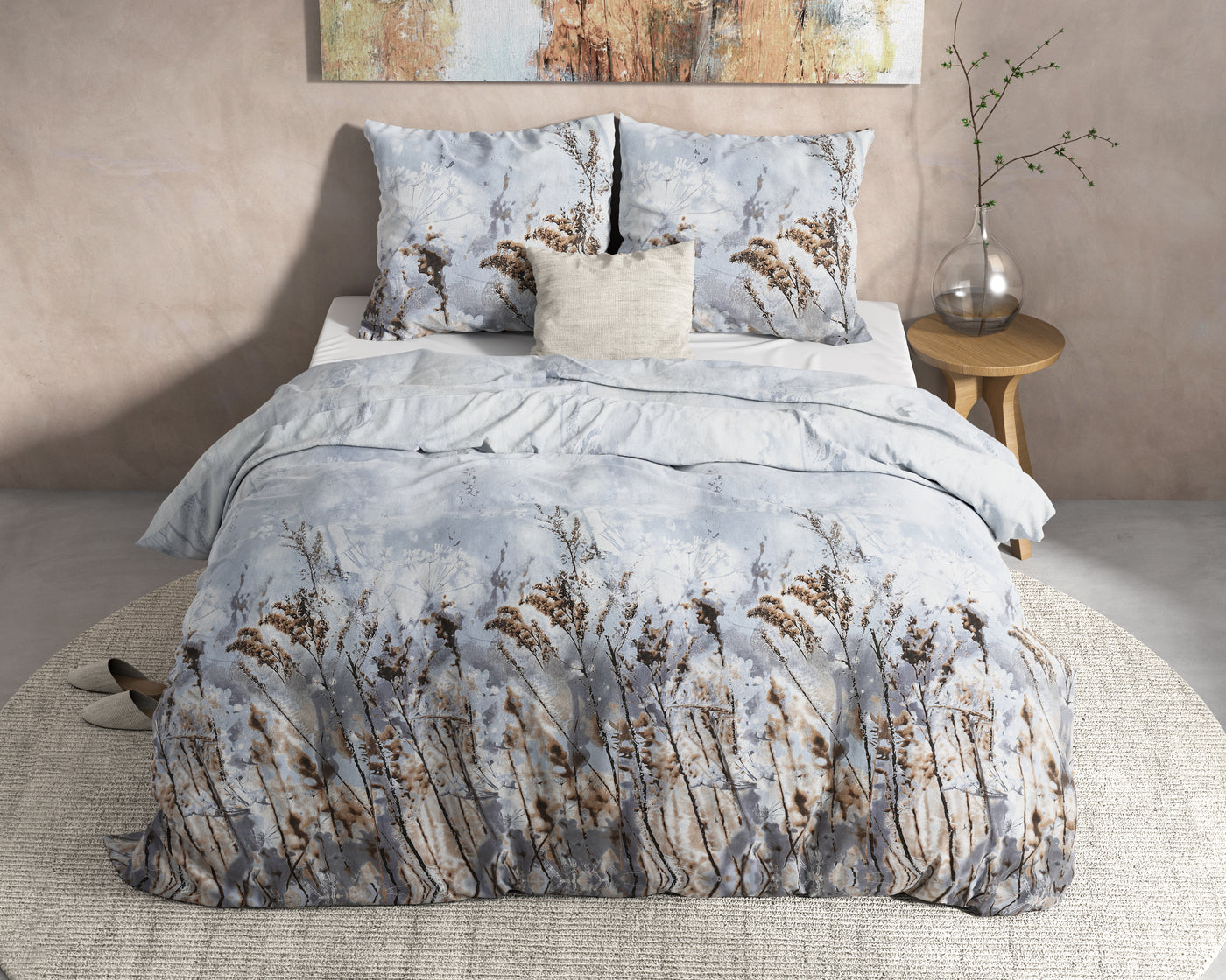 Janine Dekbedovertrek Flanel (Warm) - Grijs - Budget-Bed.nl