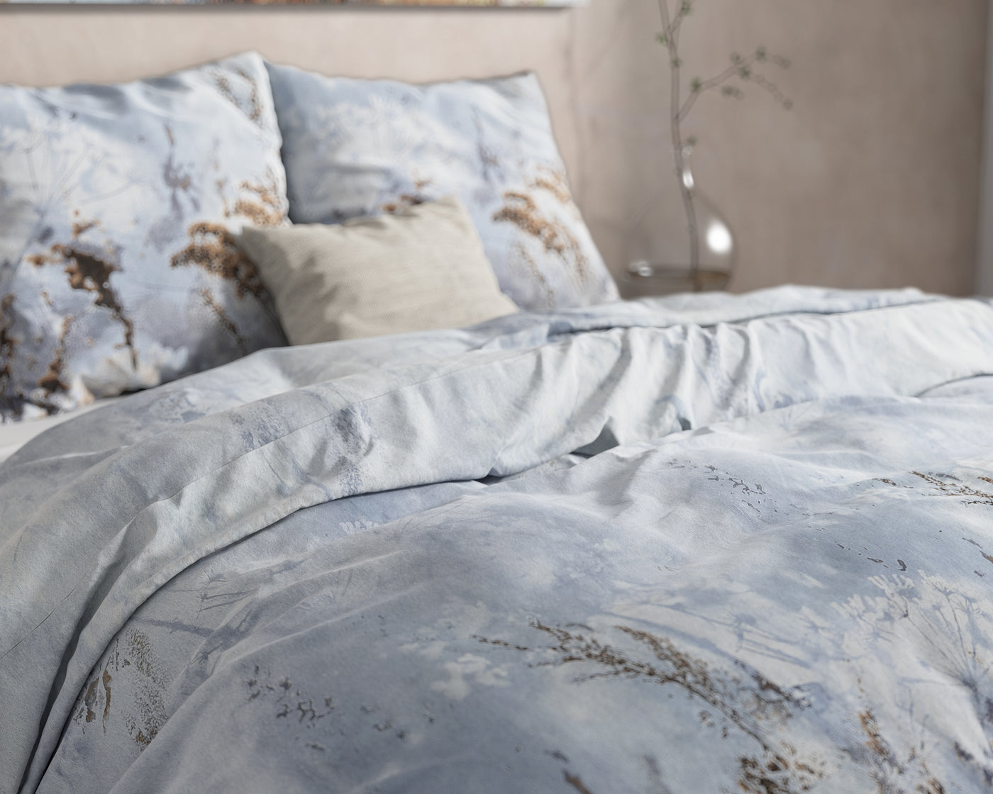 Janine Dekbedovertrek Flanel (Warm) - Grijs - Budget-Bed.nl